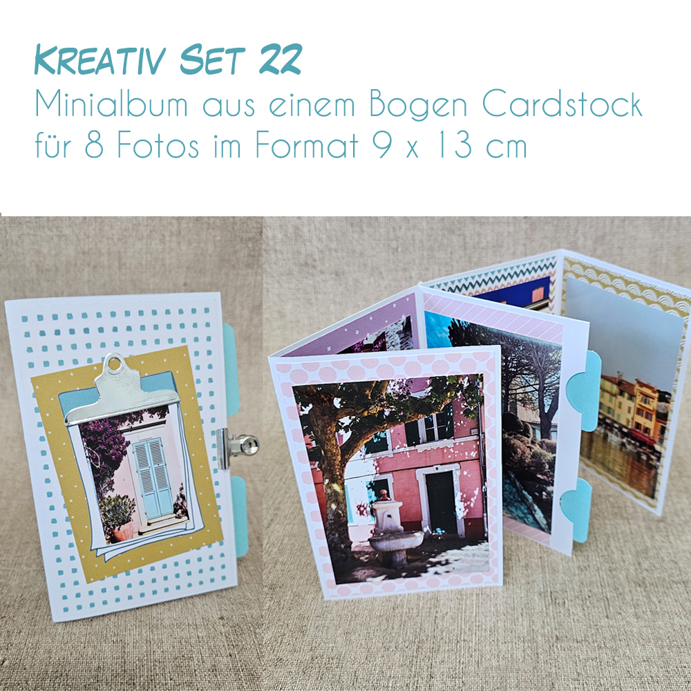 Kreativ Set 22 - Mini Album aus einem Bogen